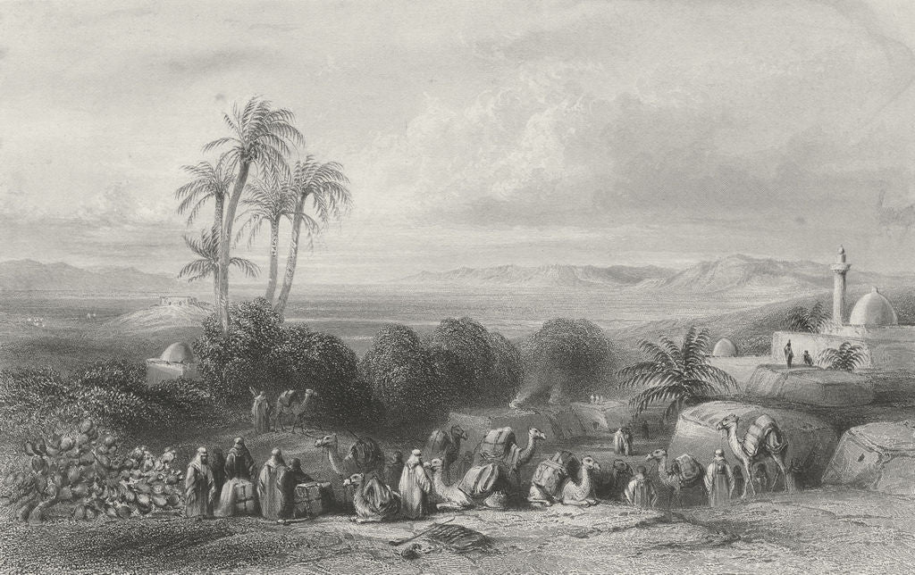 ISRAEL. Plain of Esdraelon from Jenin-Bartlett c1840 old antique print picture